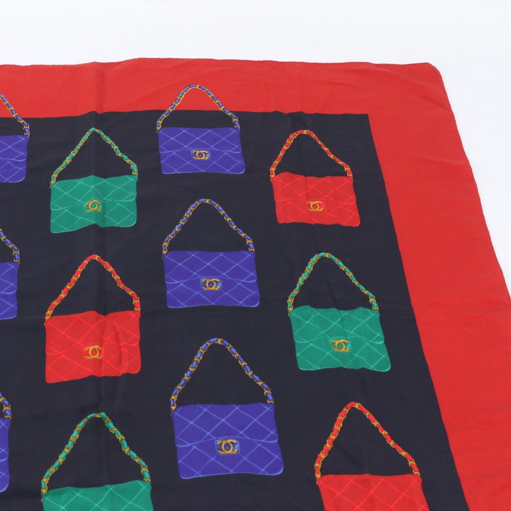 Chanel Quilted Bag Pattern CC Logo Scarf Shawl — view 3