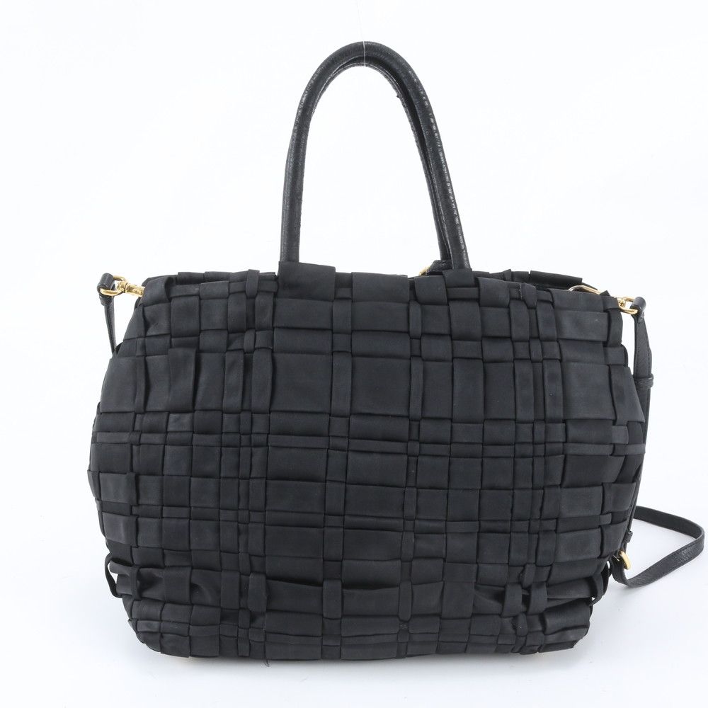 Prada Tessuto Nylon Triangle Logo Braided 2-Way Shoulder Bag Crossbody Tote — view 5