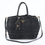 Prada Tessuto Nylon Triangle Logo Braided 2-Way Shoulder Bag Crossbody Tote — view 3