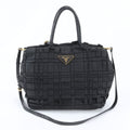 Prada Tessuto Nylon Triangle Logo Braided 2-Way Shoulder Bag Crossbody Tote