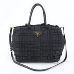 Prada Tessuto Nylon Triangle Logo Braided 2-Way Shoulder Bag Crossbody Tote