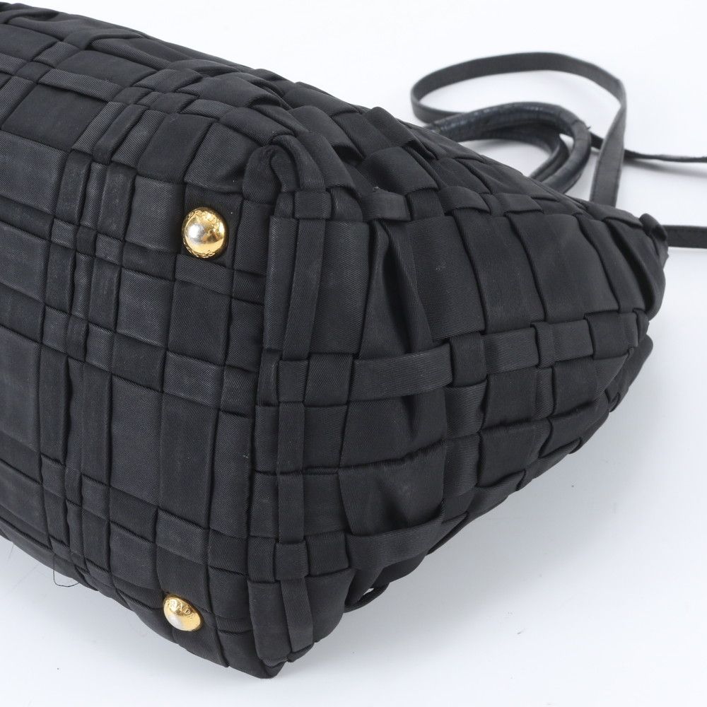Prada Tessuto Nylon Triangle Logo Braided 2-Way Shoulder Bag Crossbody Tote — view 6