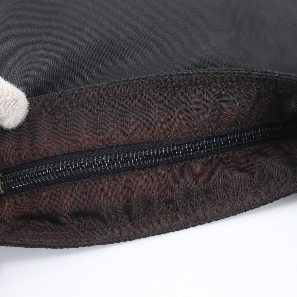 Prada Tessuto Nylon Triangle Logo Shoulder Bag Crossbody Messenger Black — view 8