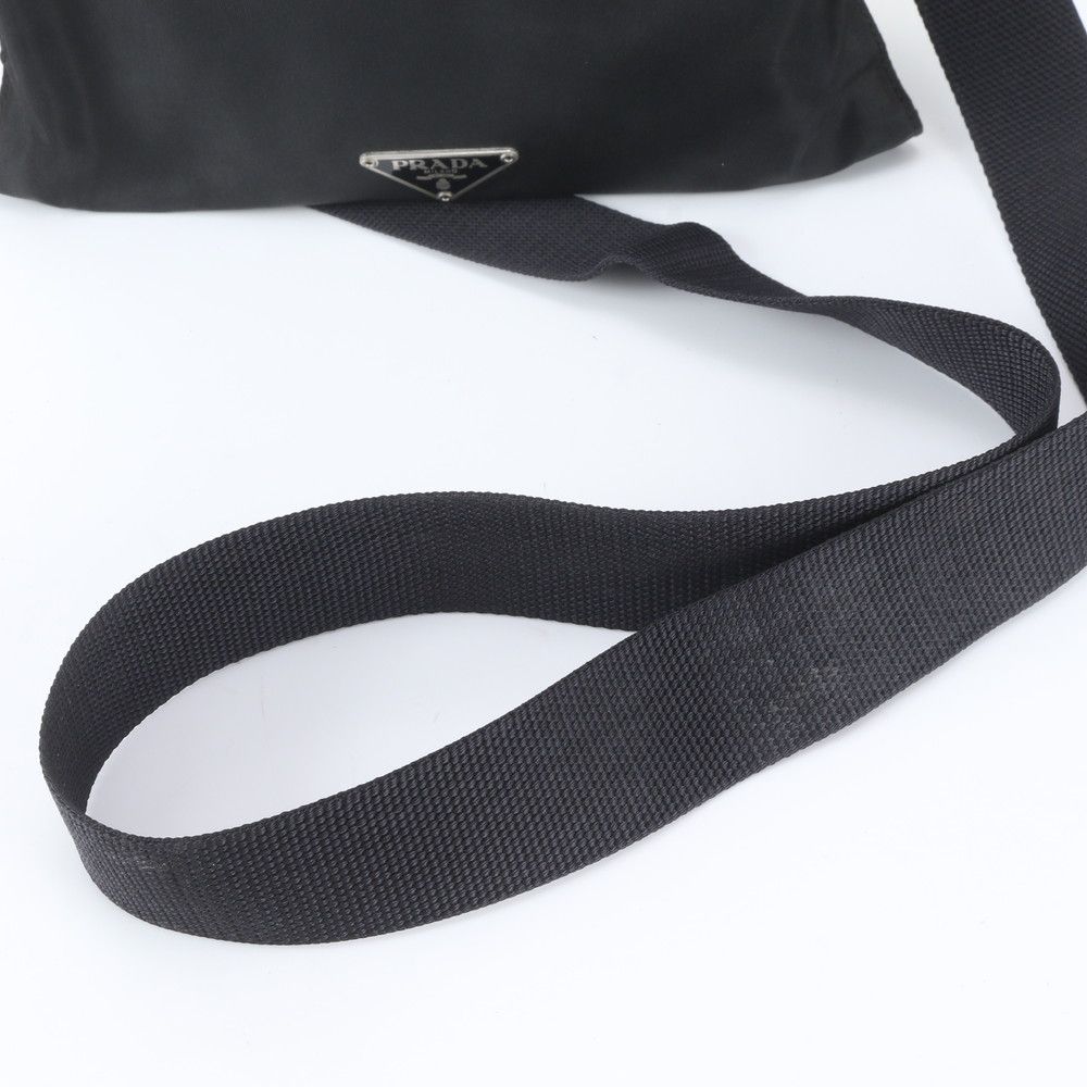 Prada Tessuto Nylon Triangle Logo Shoulder Bag Crossbody Messenger Black — view 2