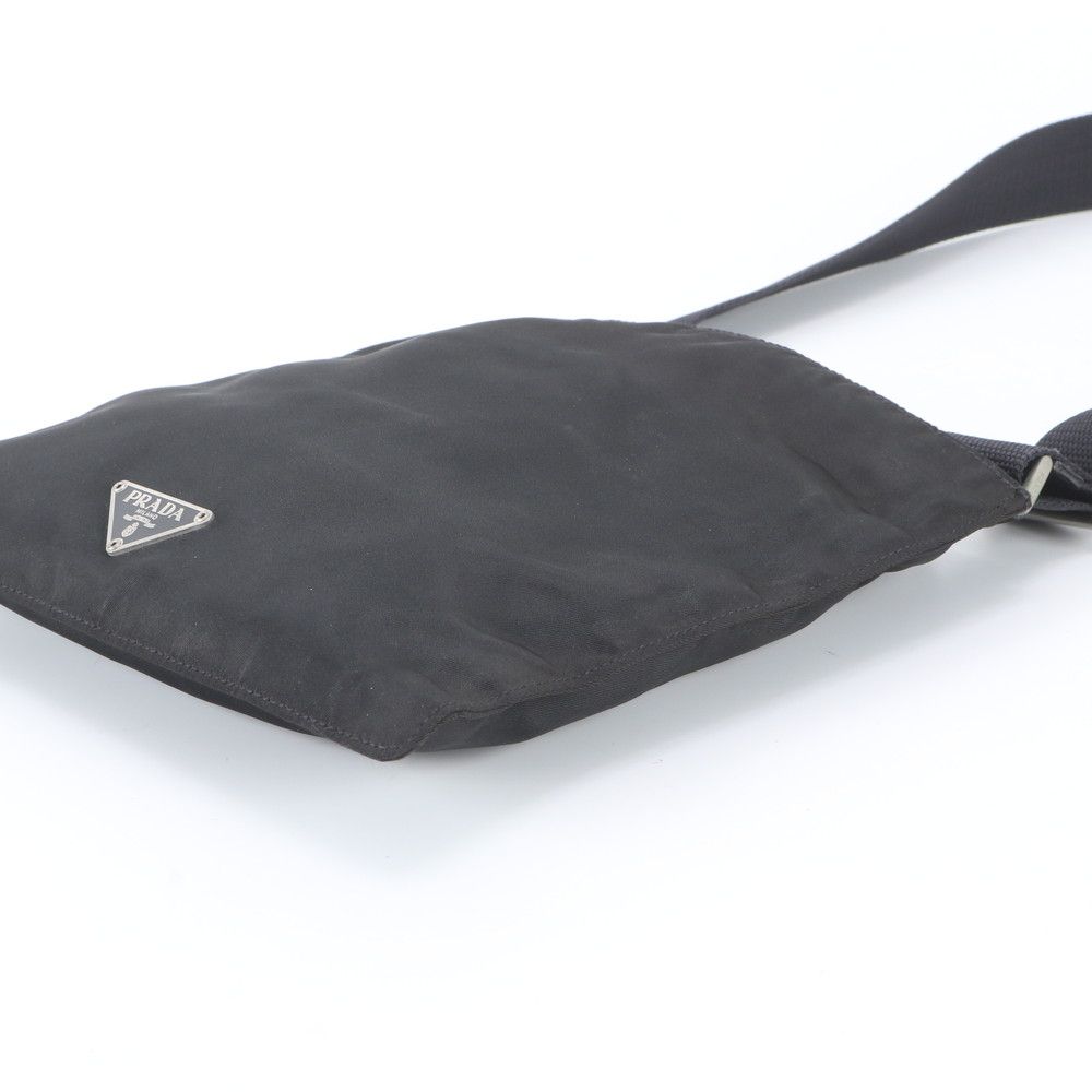Prada Tessuto Nylon Triangle Logo Shoulder Bag Crossbody Messenger Black — view 4