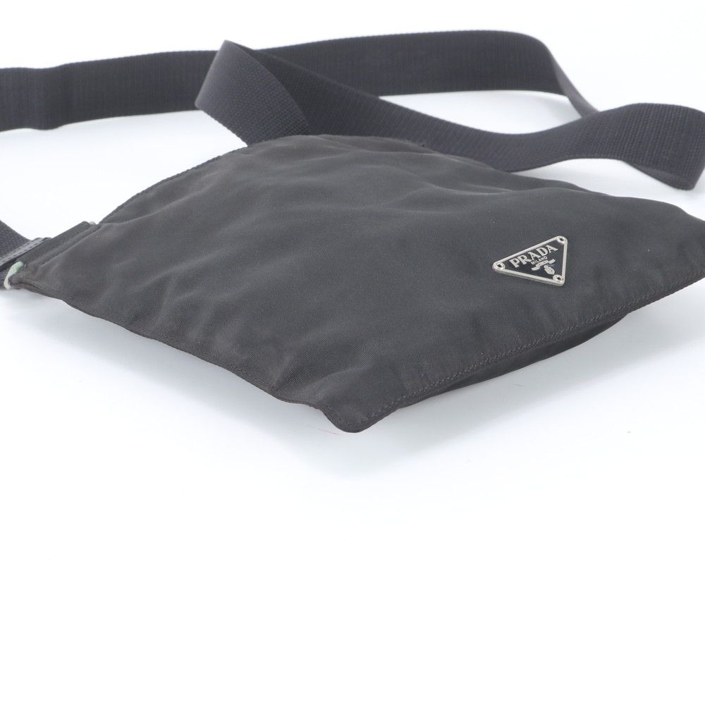 Prada Tessuto Nylon Triangle Logo Shoulder Bag Crossbody Messenger Black — view 5