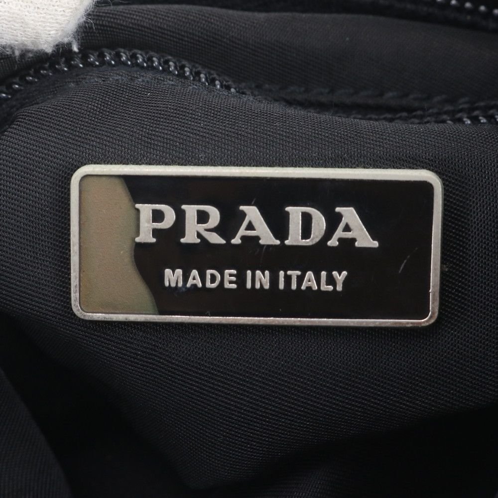 Prada Tessuto Nylon Triangle Logo Shoulder Bag Crossbody Messenger Black — view 9