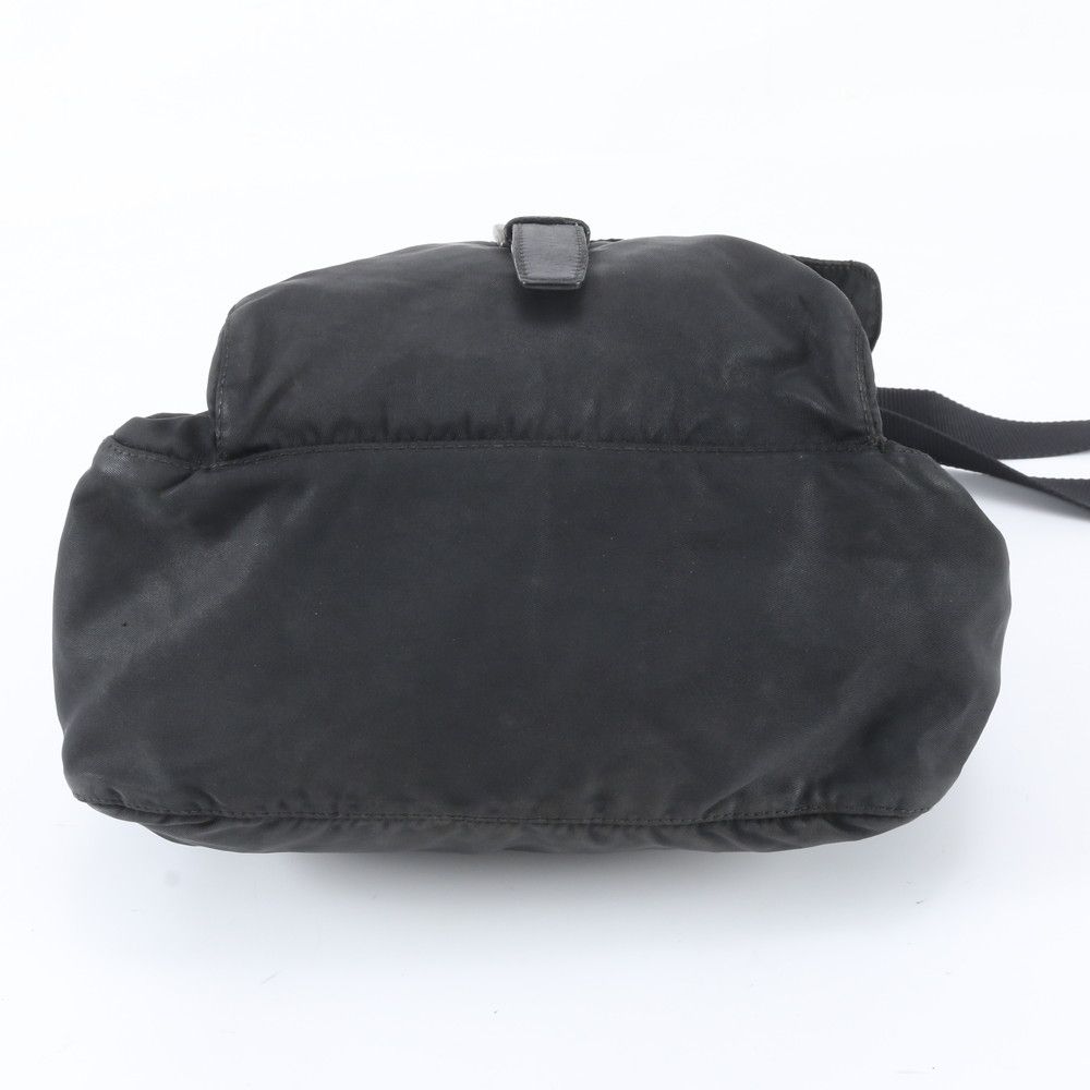 Prada Tessuto Nylon Triangle Logo Leather Shoulder Bag Crossbody Messenger — view 5