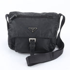 Prada Tessuto Nylon Triangle Logo Leather Shoulder Bag Crossbody Messenger