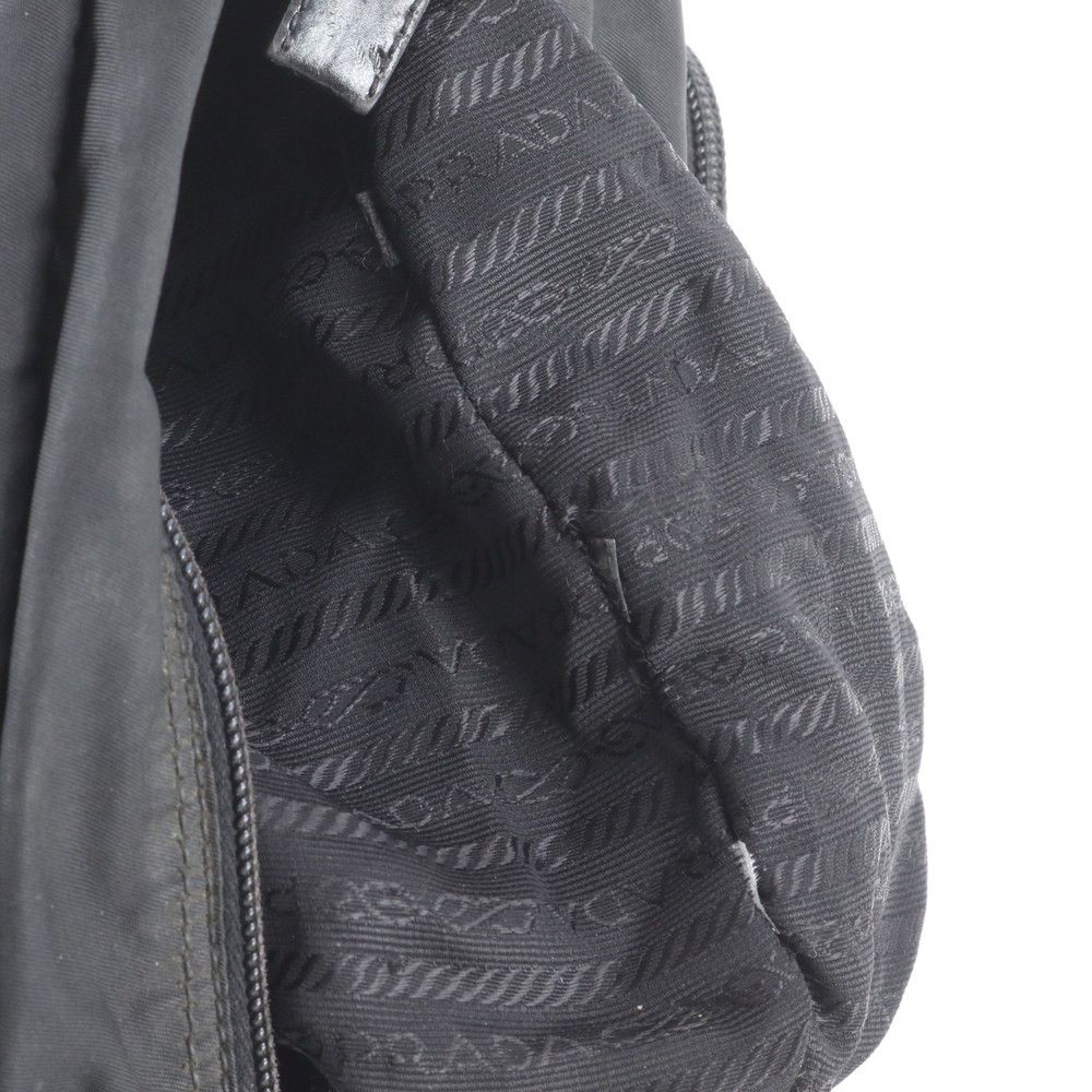 Prada Tessuto Nylon Triangle Logo Leather Shoulder Bag Crossbody Messenger — view 8