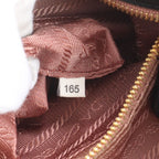 Prada Tessuto Nylon Ribbon Motif Leather Tote Shoulder Black — view 9