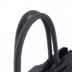 Prada Tessuto Nylon Ribbon Motif Leather Tote Shoulder Black — view 2