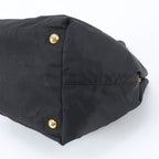 Prada Tessuto Nylon Ribbon Motif Leather Tote Shoulder Black — view 4
