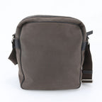 Prada Logo Jacquard Leather Shoulder Bag Crossbody Messenger Business Brown — view 3