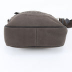 Prada Logo Jacquard Leather Shoulder Bag Crossbody Messenger Business Brown — view 5
