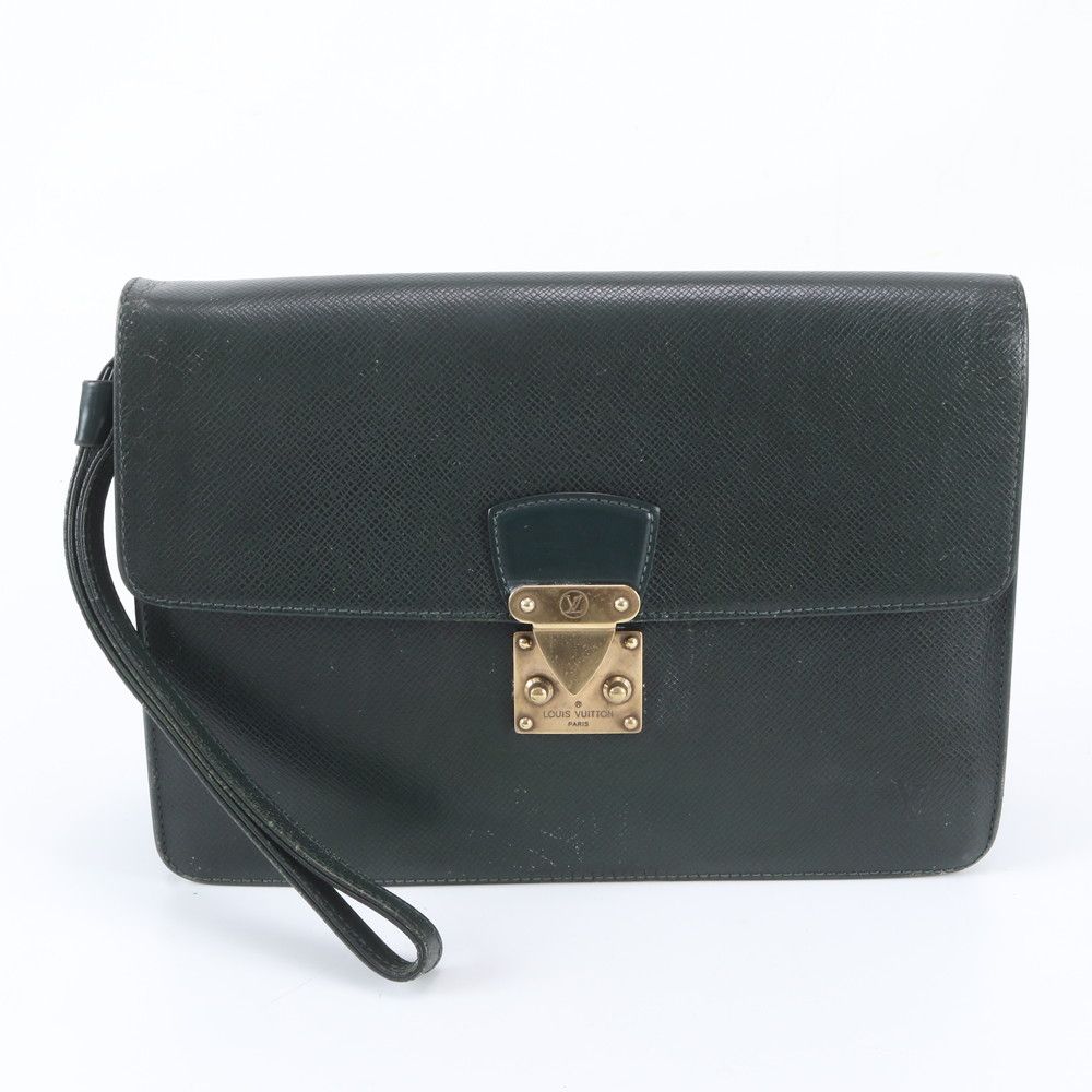Louis Vuitton Taiga Pochette Clado Leather Clutch Pouch Business