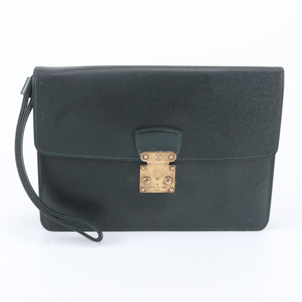 Louis Vuitton Taiga Pochette Clado Leather Clutch Pouch Business