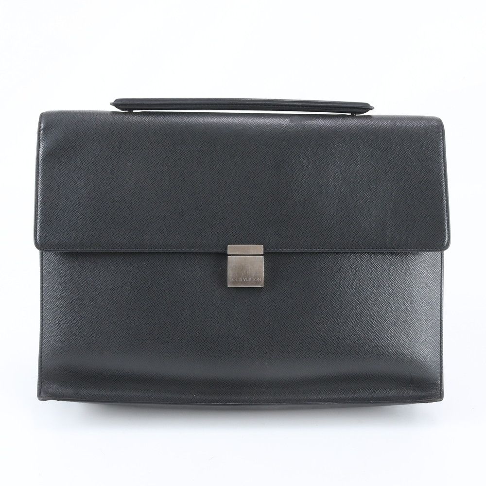 Louis Vuitton Taiga Angara Leather Business Document Briefcase Black