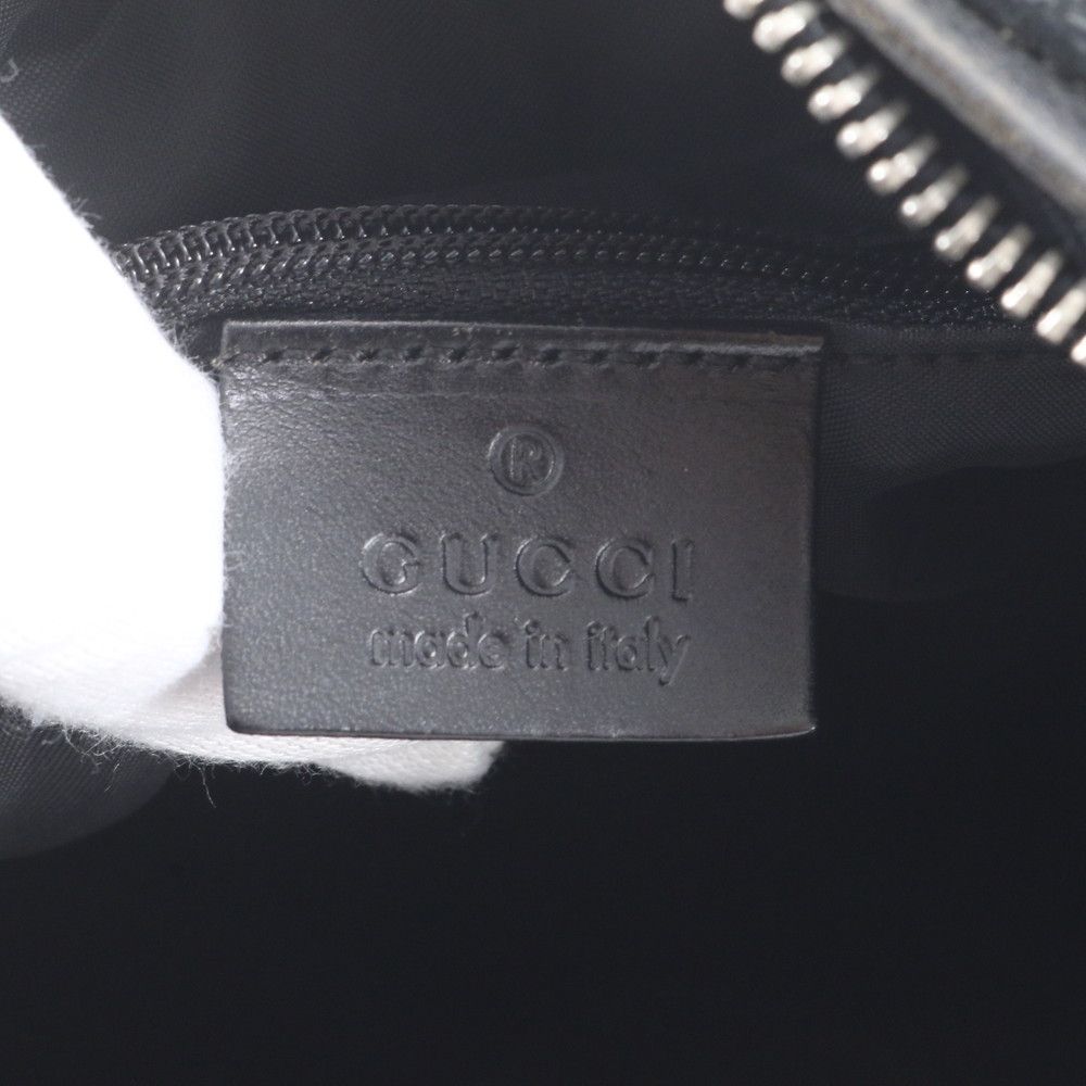 Gucci 001 Leather Oneshoulder Shoulder Bag Hand Black — view 8