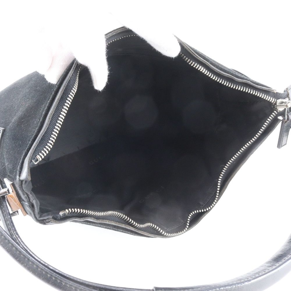 Gucci 001 Leather Oneshoulder Shoulder Bag Hand Black — view 7
