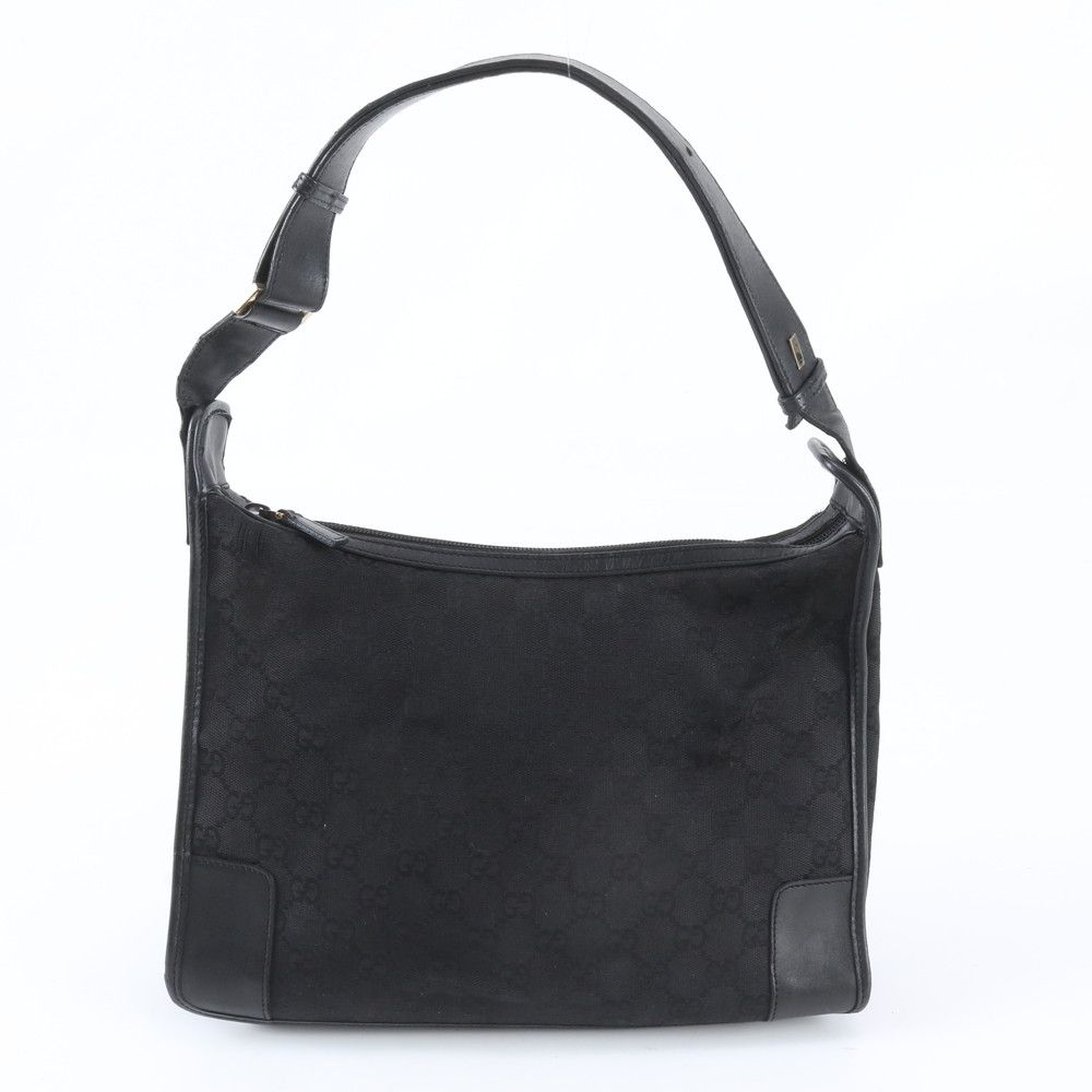 Gucci GG Canvas 001 Leather Oneshoulder Shoulder Bag Hand Black