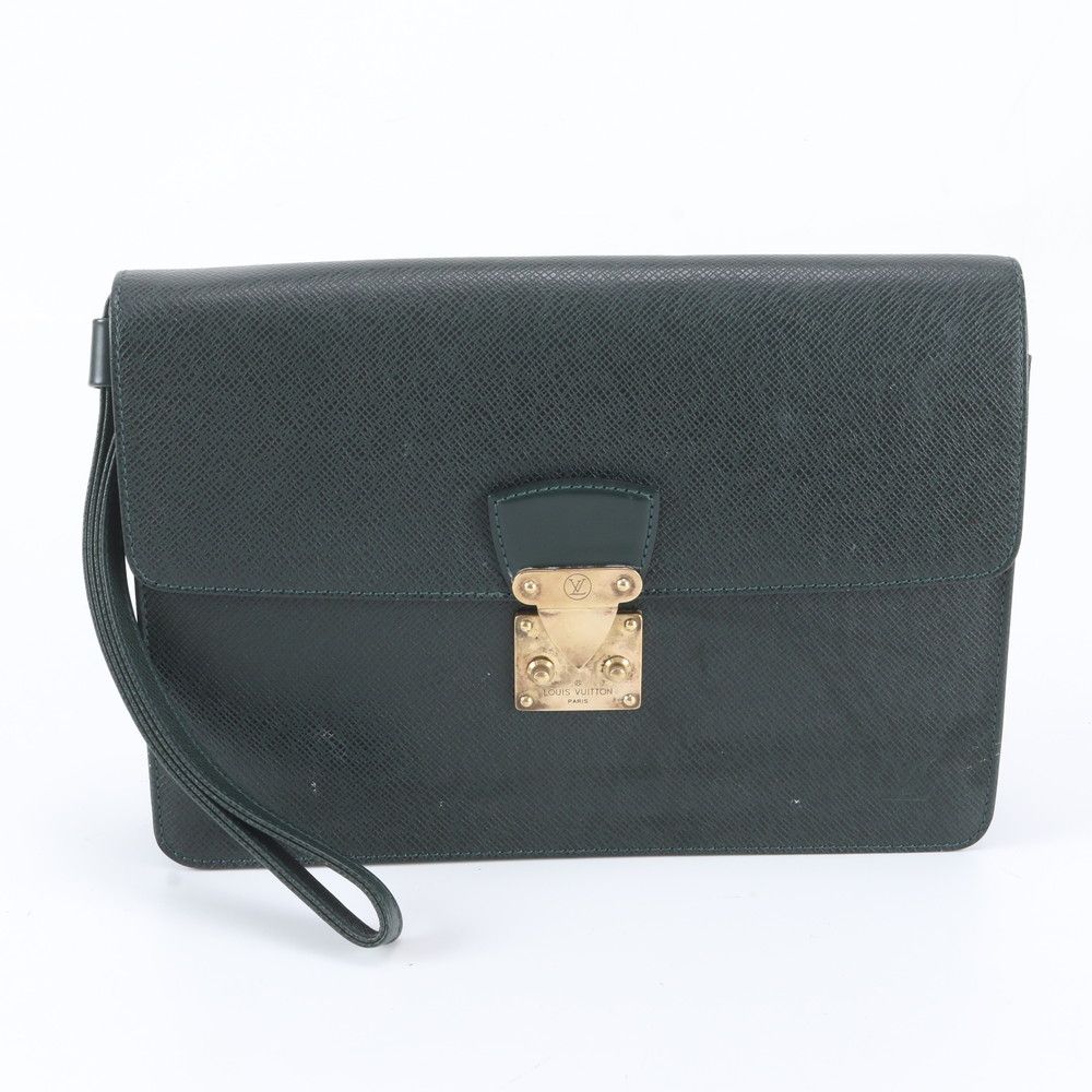 Louis Vuitton Taiga Pochette Clado Leather Clutch Pouch Business