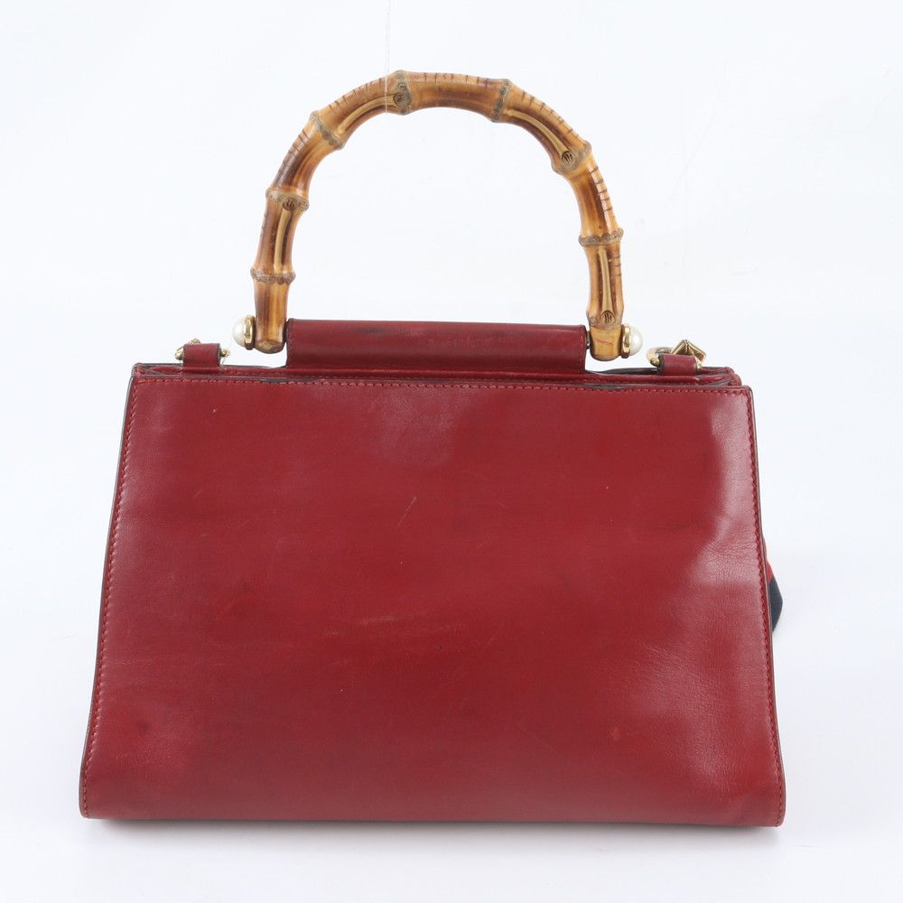 Gucci Bambu Nymphaea Leather 2-Way Shoulder Bag Crossbody Hand — view 4