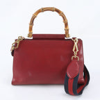 Gucci Bambu Nymphaea Leather 2-Way Shoulder Bag Crossbody Hand