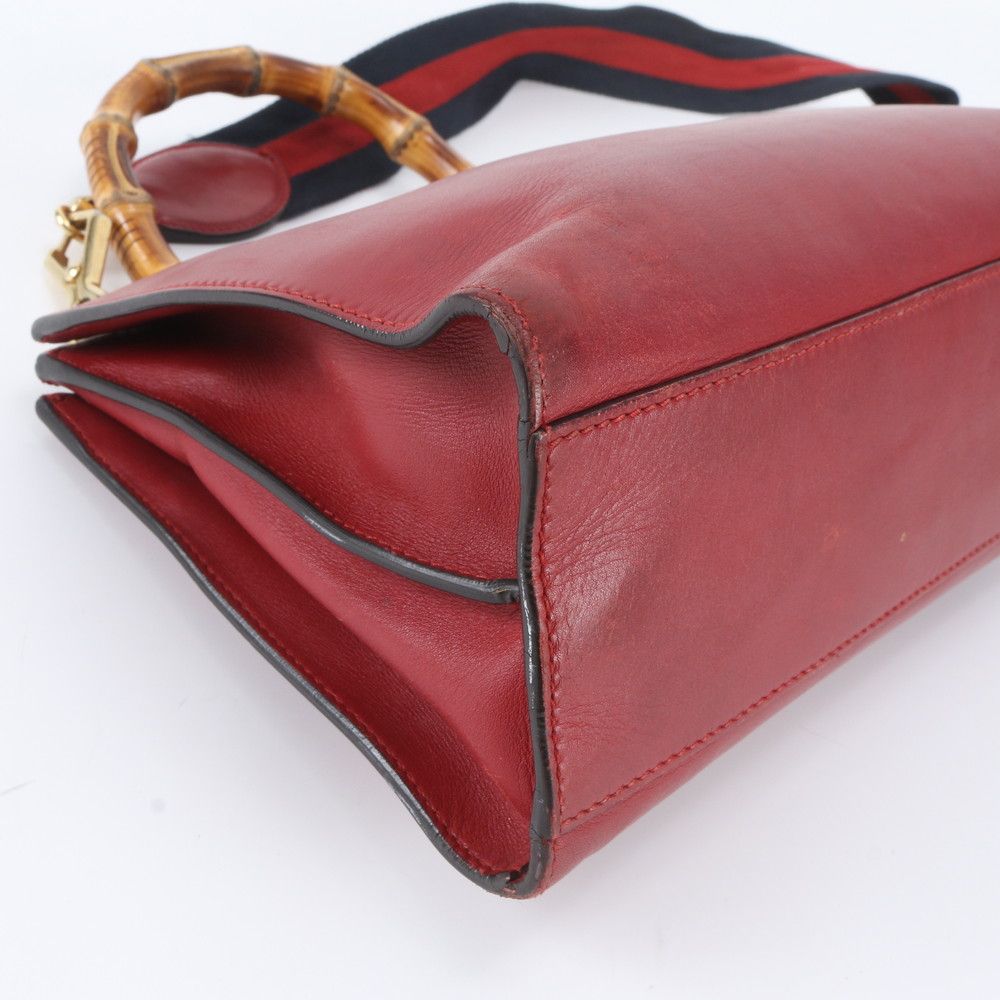 Gucci Bambu Nymphaea Leather 2-Way Shoulder Bag Crossbody Hand — view 7