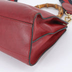 Gucci Bambu Nymphaea Leather 2-Way Shoulder Bag Crossbody Hand — view 5