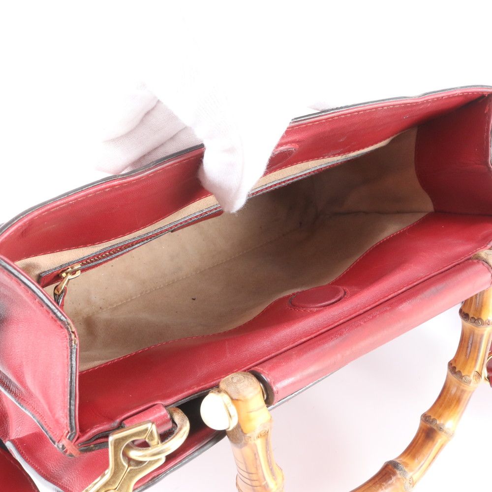 Gucci Bambu Nymphaea Leather 2-Way Shoulder Bag Crossbody Hand — view 8