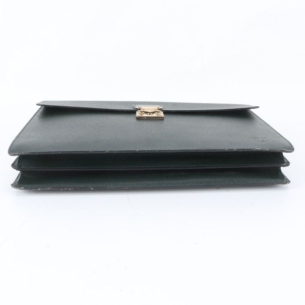 Louis Vuitton Taiga Moscova Leather Business Document Briefcase Tote — view 5