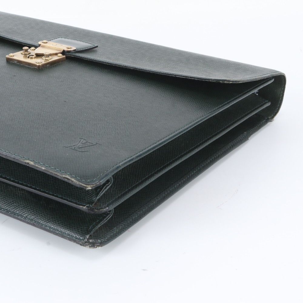 Louis Vuitton Taiga Moscova Leather Business Document Briefcase Tote — view 4