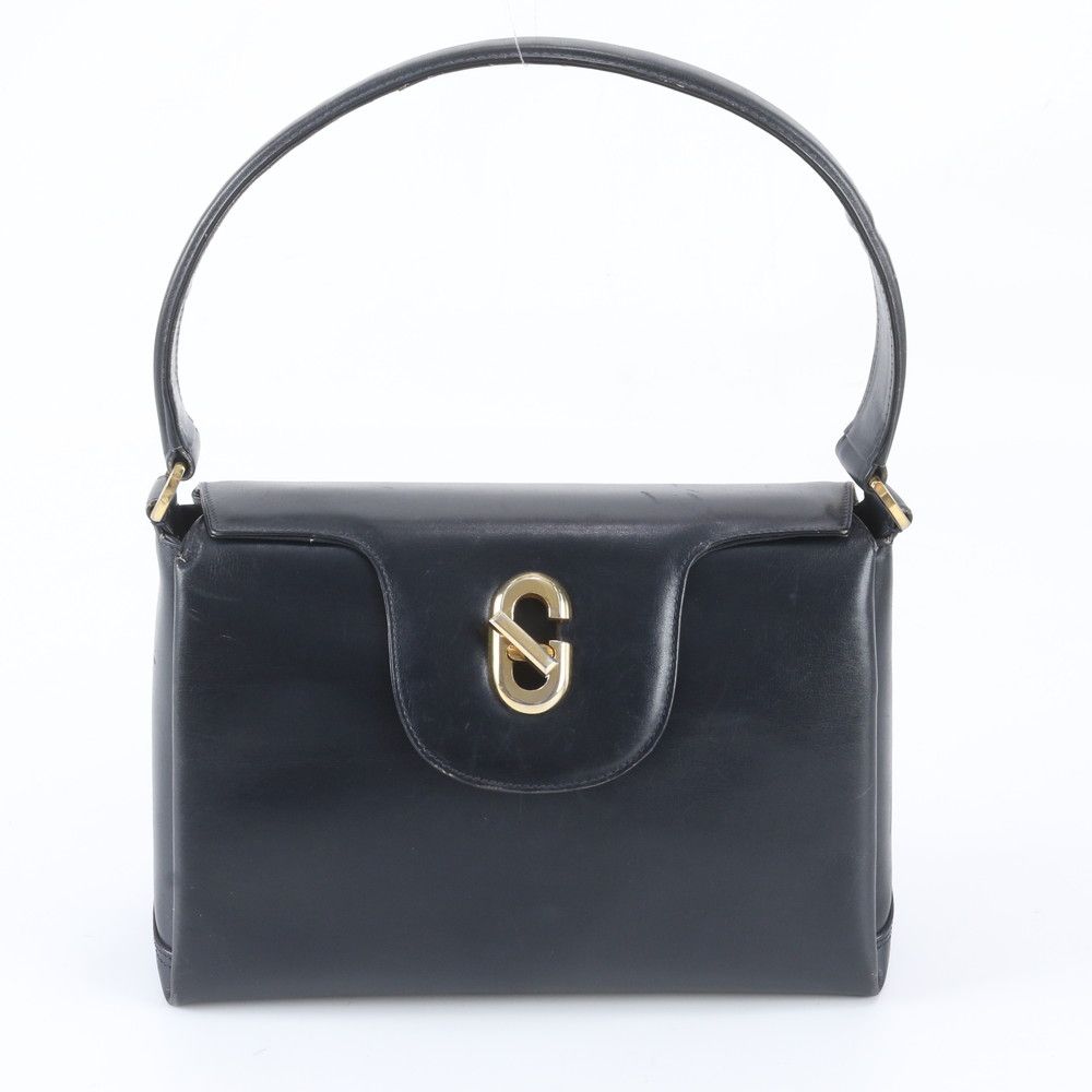 Gucci Logo lock Leather Oneshoulder Shoulder Bag Hand Navy