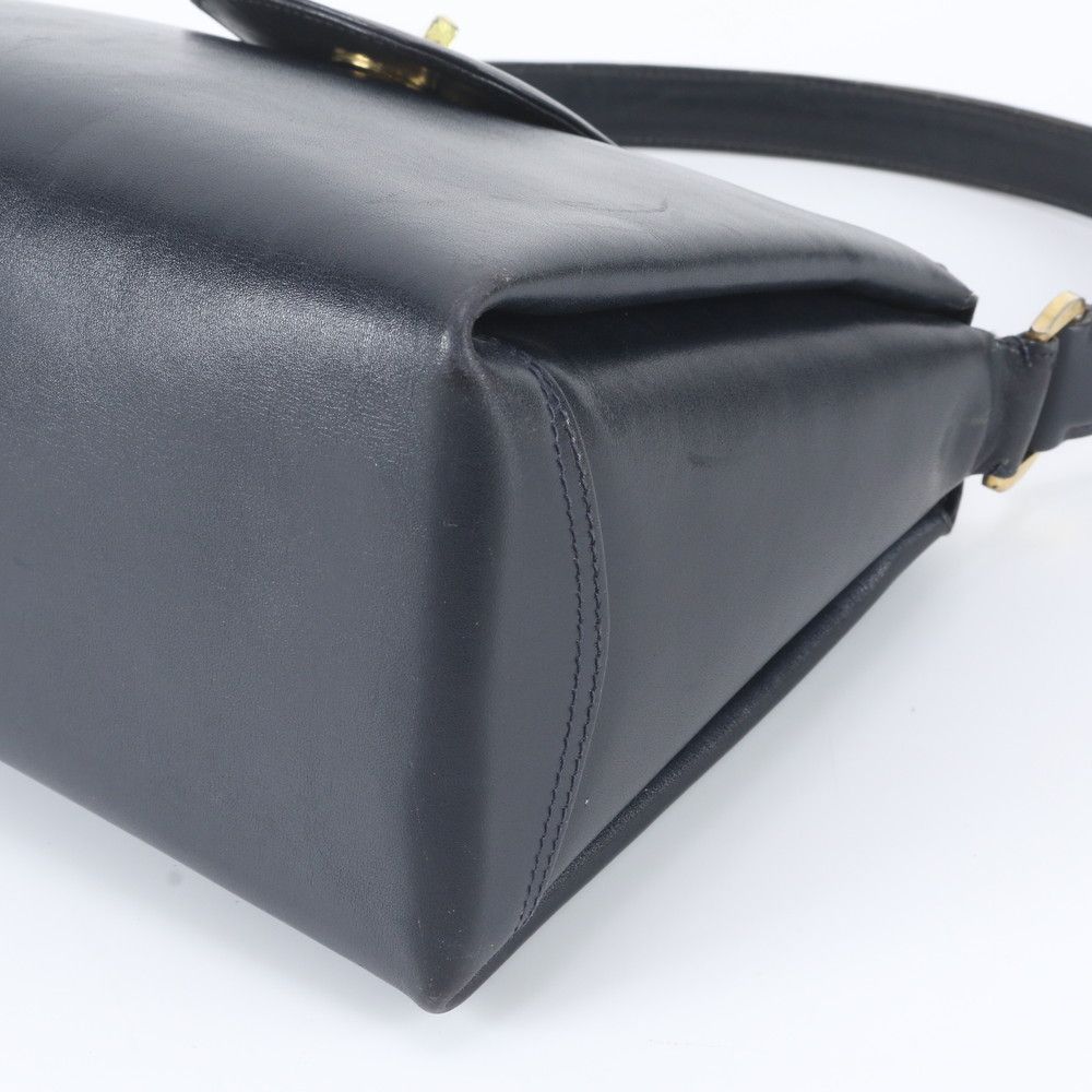 Gucci Logo lock Leather Oneshoulder Shoulder Bag Hand Navy — view 4