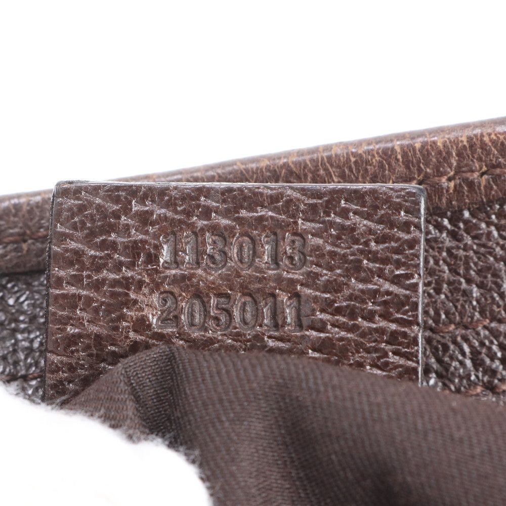 Gucci GG Canvas Leather Shoulder Bag Crossbody Messenger Business Brown — view 9
