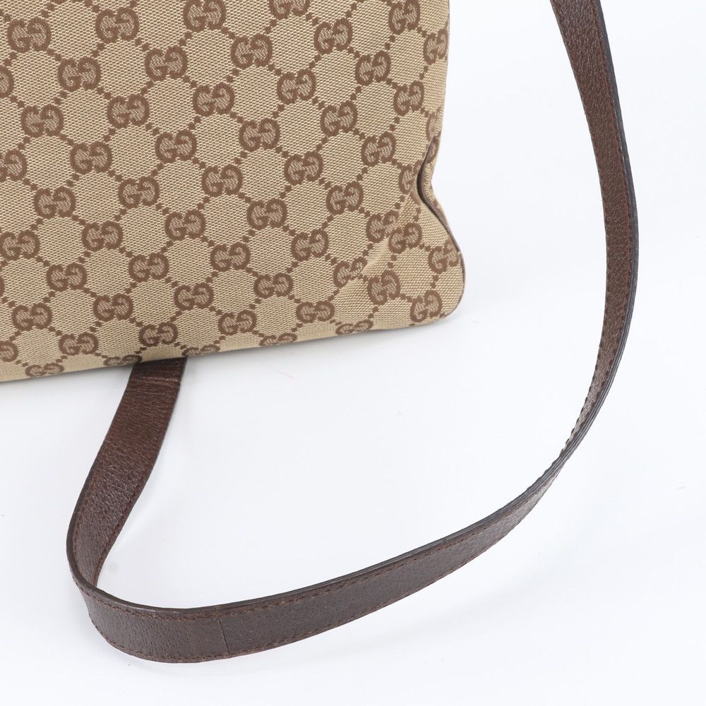 Gucci GG Canvas Leather Shoulder Bag Crossbody Messenger Business Brown — view 2