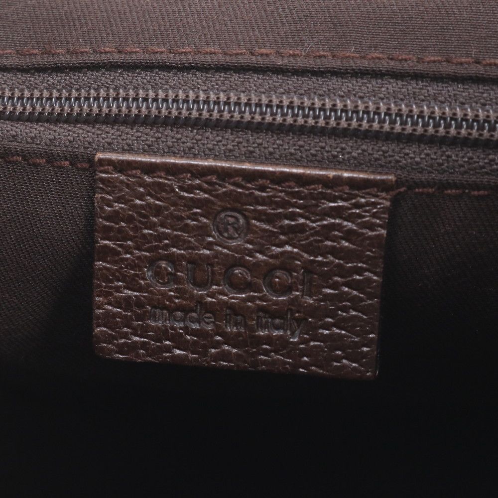 Gucci GG Canvas Leather Shoulder Bag Crossbody Messenger Business Brown — view 8