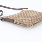 Gucci GG Canvas Leather Shoulder Bag Crossbody Messenger Business Brown — view 5