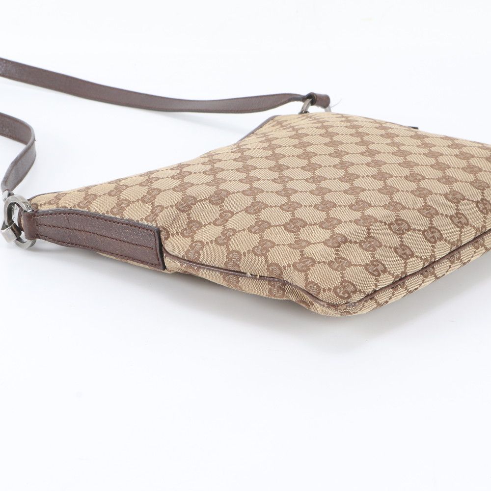 Gucci GG Canvas Leather Shoulder Bag Crossbody Messenger Business Brown — view 5