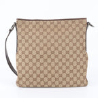 Gucci GG Canvas Leather Shoulder Bag Crossbody Messenger Business Brown — view 3