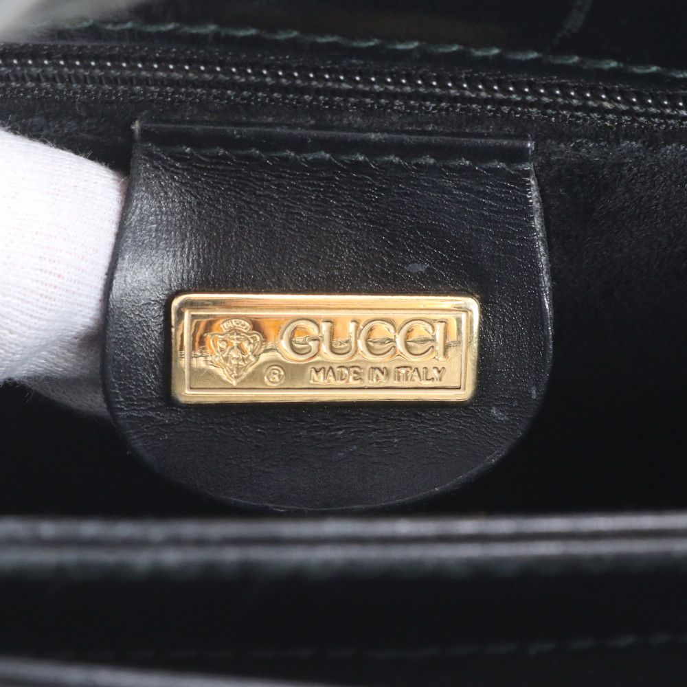 Gucci Interlocking 000 406 Leather Handbag Tote Black — view 8