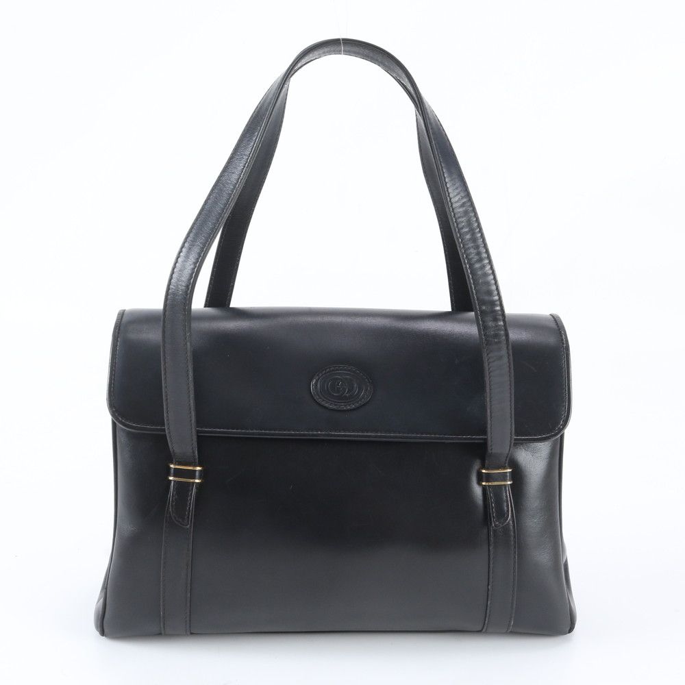 Gucci Interlocking 000 406 Leather Handbag Tote Black
