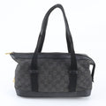 Gucci GG Canvas Leather Shoulder Bag Tote Hand Black