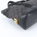 Gucci GG Canvas Leather Shoulder Bag Tote Hand Black — view 6
