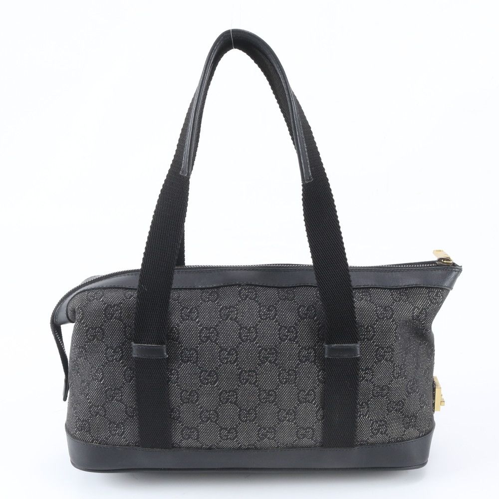 Gucci GG Canvas Leather Shoulder Bag Tote Hand Black — view 3