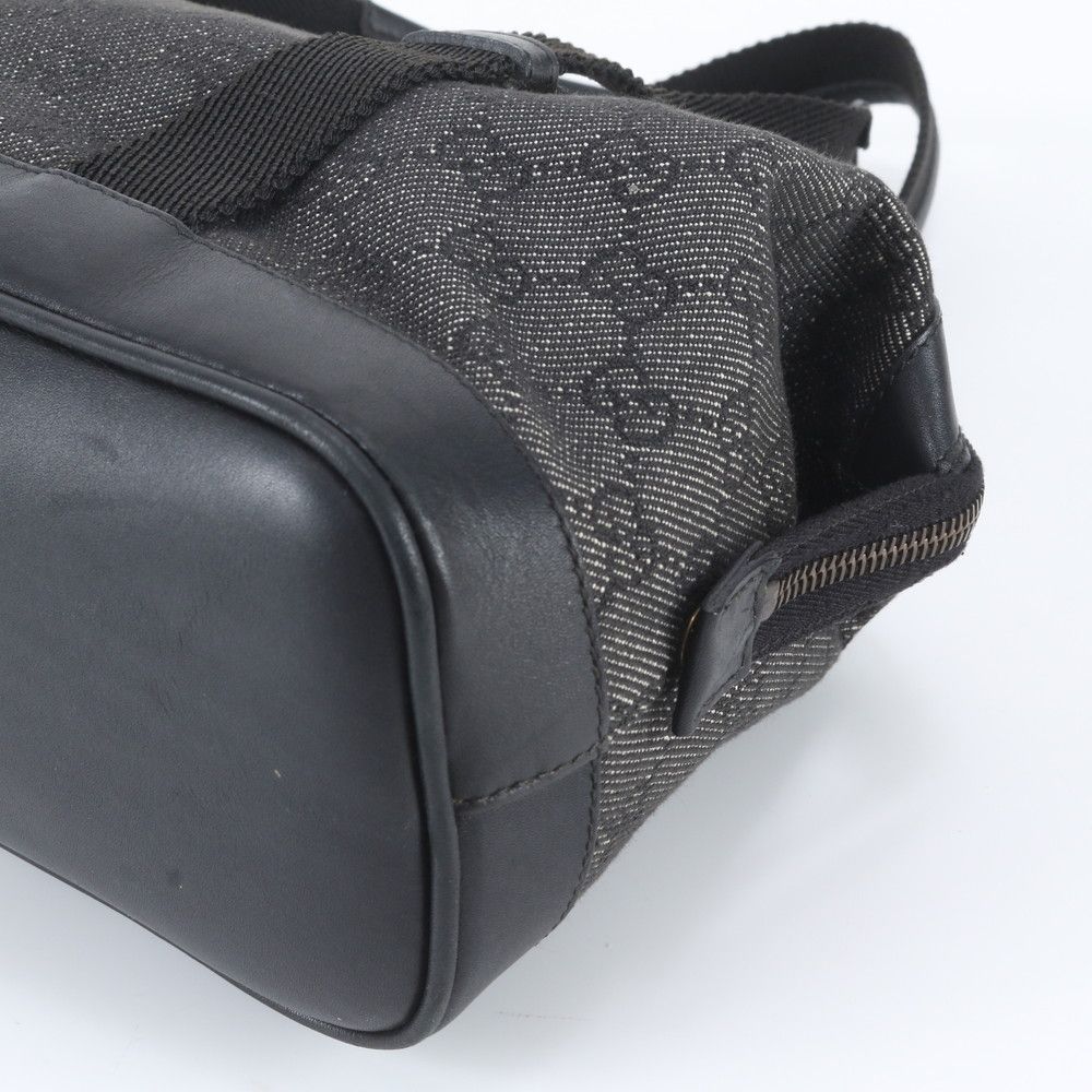Gucci GG Canvas Leather Shoulder Bag Tote Hand Black — view 4
