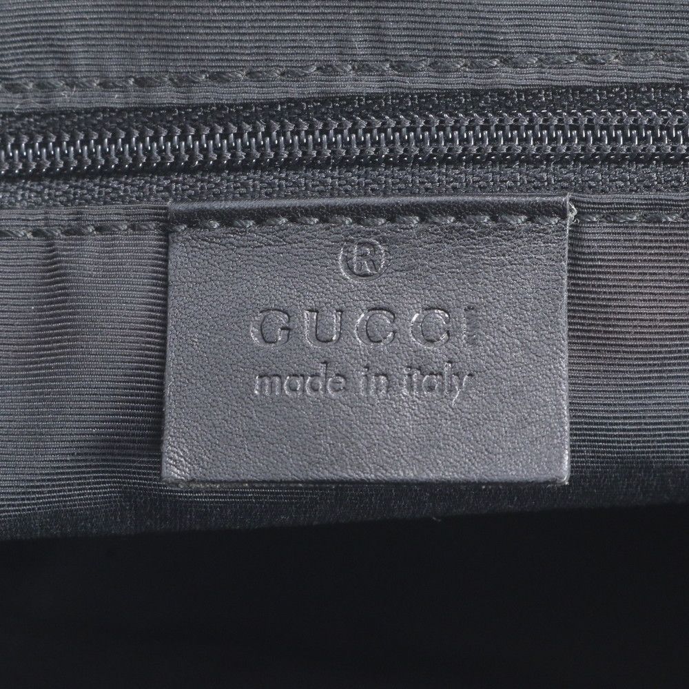 Gucci GG Canvas Leather Shoulder Bag Tote Hand Black — view 9