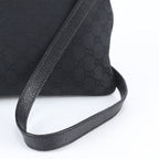 Gucci GG Canvas Leather Shoulder Bag Crossbody Messenger Black — view 2