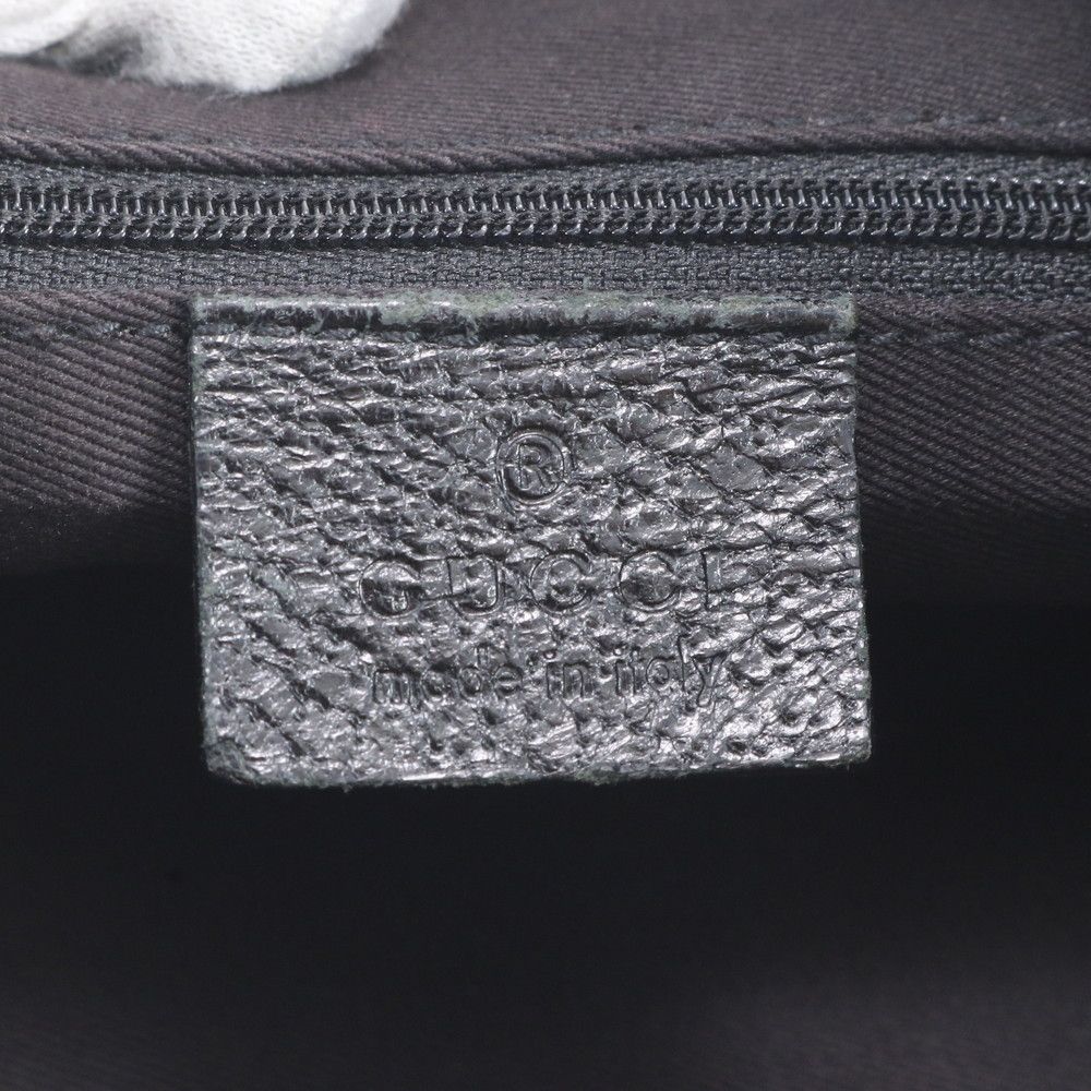 Gucci GG Canvas Leather Shoulder Bag Crossbody Messenger Black — view 8
